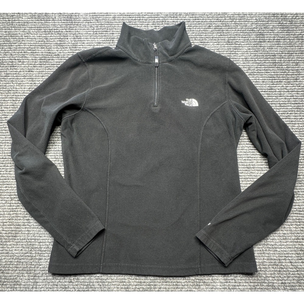 The North Face Quarter Zip Fleece Womens Medium Black TKA 100 Pullover